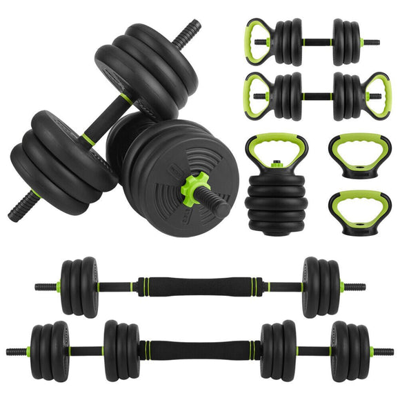 4-in-1 Adjustable Weight Dumbbell Set for Home Gym Fitness - Convertible to Barbell, Kettlebell, and Push-up Stand - Gadfever
