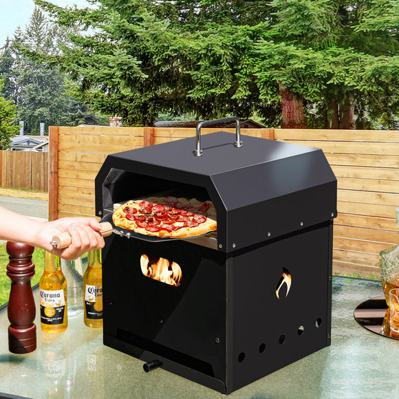 4-in-1 Multipurpose Outdoor Pizza Oven - Wood Fired with 2-Layer Detachable Design - Gadfever