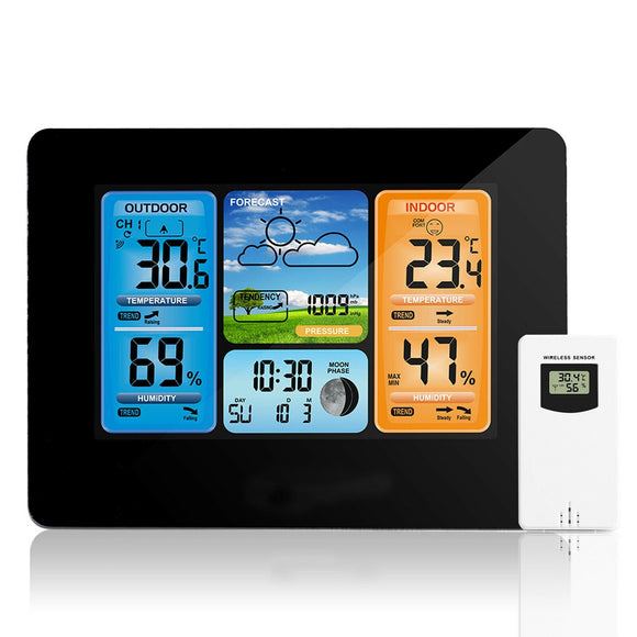 Digital LCD Indoor & Outdoor Weather Station Wireless & Multifunctional - Gadfever