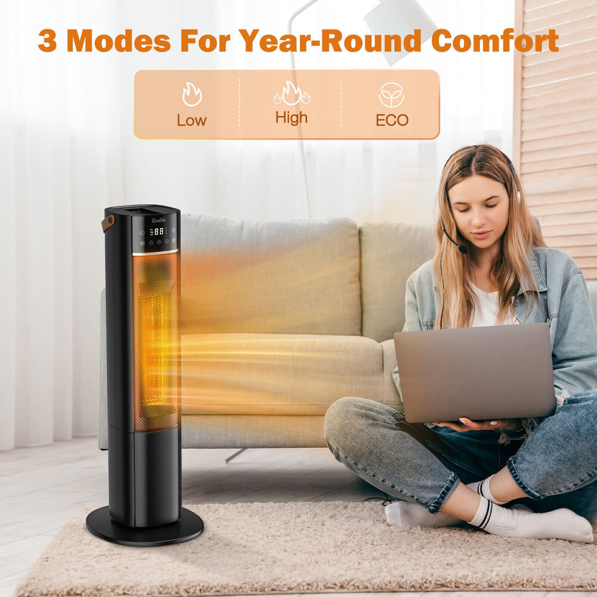 Portable 1500W Electric Space Heater w/ Remote – Gadfever