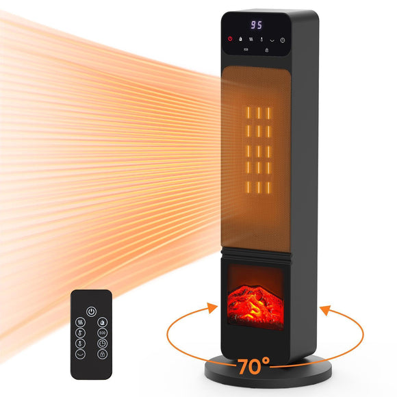 1500W Space Heater Electric Tower w/Remote Control, Adjustable Thermostat, and Timer - Gadfever