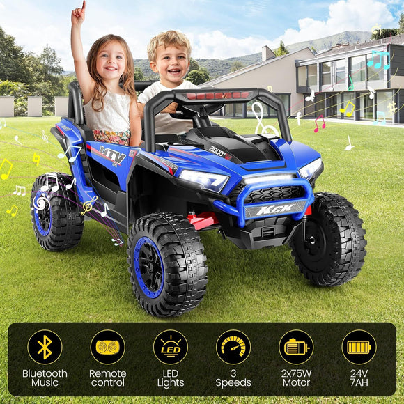 24V 2 - Seater Kids Electric UTV Car | Battery Powered Ride - On with Remote Control | Ages 3 - 8 - Gadfever