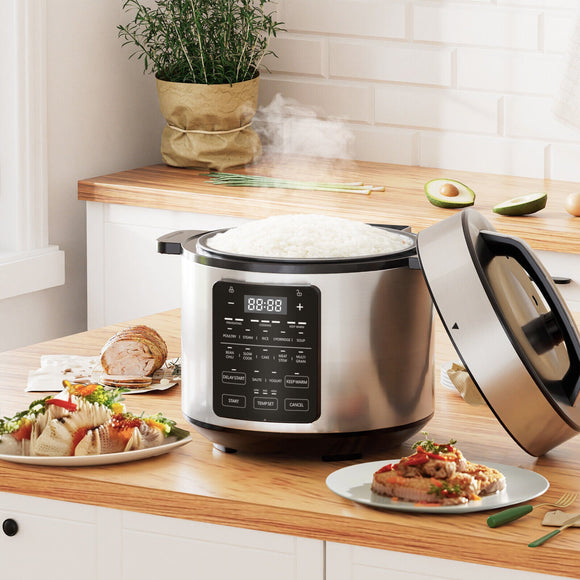 6 Qt 12 - in - 1 Pressure Cooker Rice Cooker - Multi - Cooker with Bonus Accessories - Gadfever