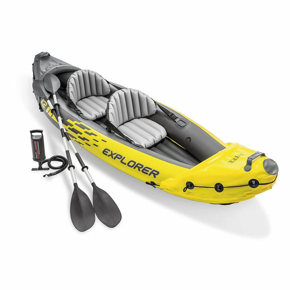 2-Person Inflatable Kayak Set with Oars and Air Pump - Gadfever