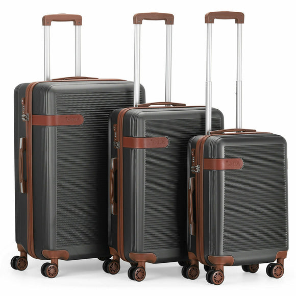 3 Piece Business Luggage Set Hardshell Suitcase Spinner Lightweight with TSA Lock - Gadfever