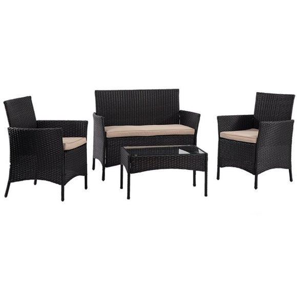 4PCS Patio Rattan Wicker Furniture Sets for Outdoor Space - Gadfever