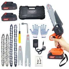 6" Mini Cordless Electric Chainsaw 24V 550W Battery Operated