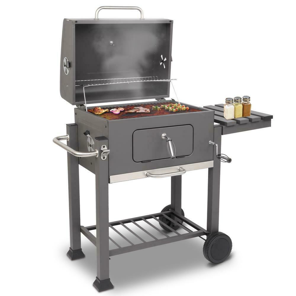 Deluxe Outdoor Charcoal BBQ Grill w/ Wheels – Gadfever