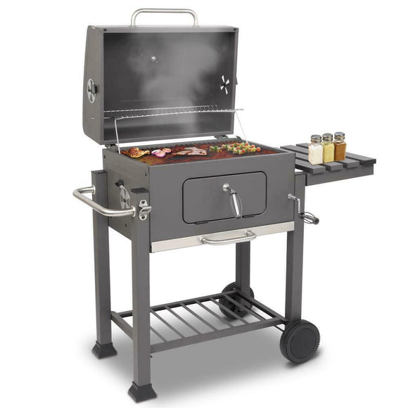 Deluxe Outdoor Charcoal BBQ Grill w/ Wheels - Gadfever