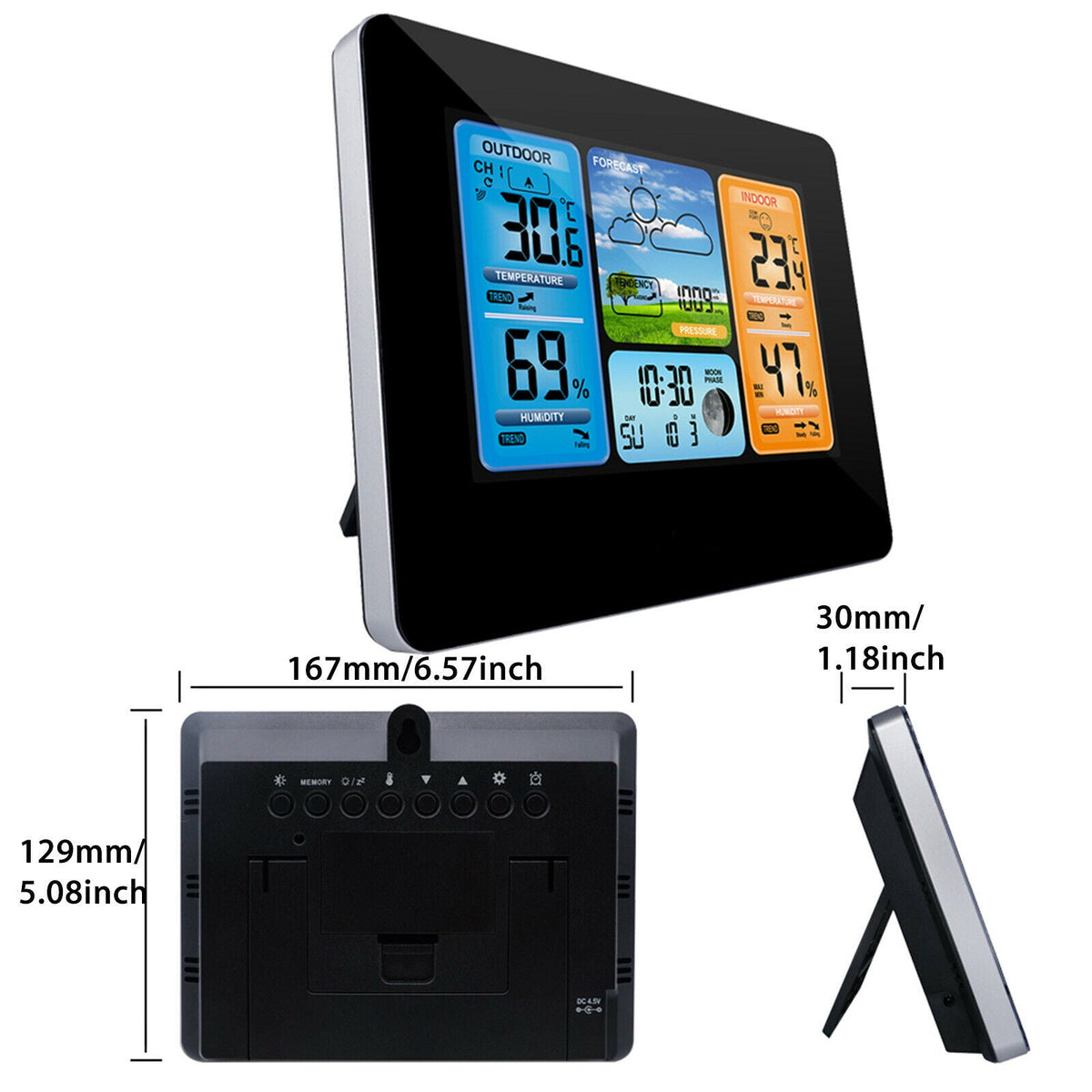 Digital LCD Indoor & Outdoor Weather Station Wireless