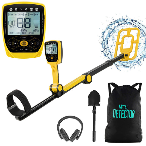 Heavy Duty Waterproof Metal Detector w/ 4 Search Modes, Memory Function for Gold Hunting - Gadfever