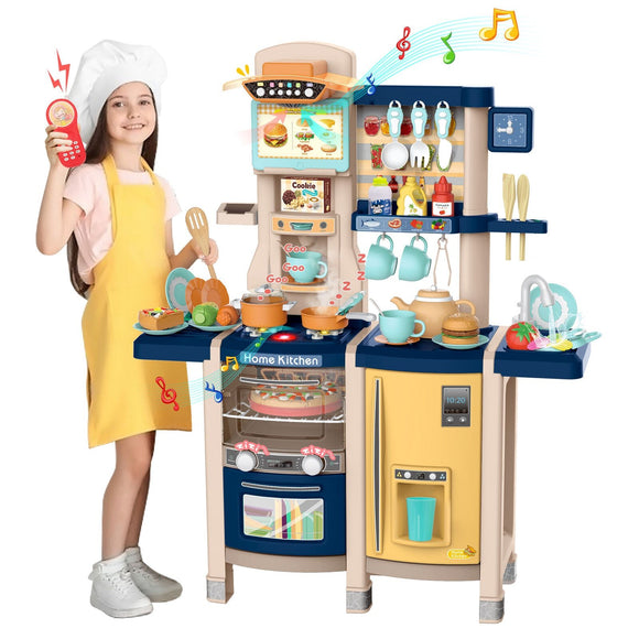 Kids Pretend Play Kitchen Set 42-piece w/ Music and Light - Gadfever