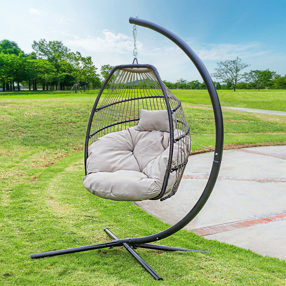 Outdoor Hanging Egg Swing Chair Patio Garden Backyard - Gadfever