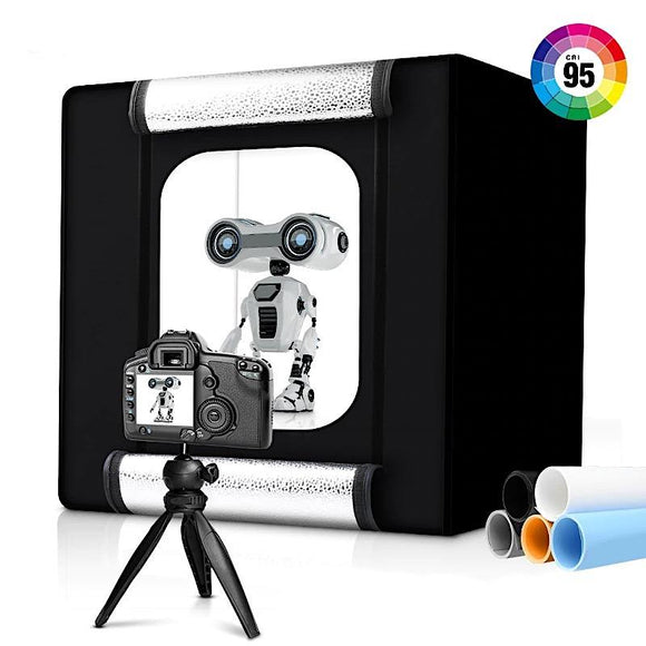 Portable LED Light Box for Studio Photography w/ Backdrop - Gadfever