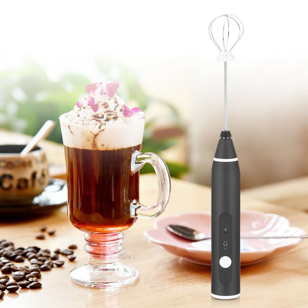 Electric Coffee Mixer Milk Shaker Maker Frother Foamer Handheld Battery or  USB Charging Egg Beater